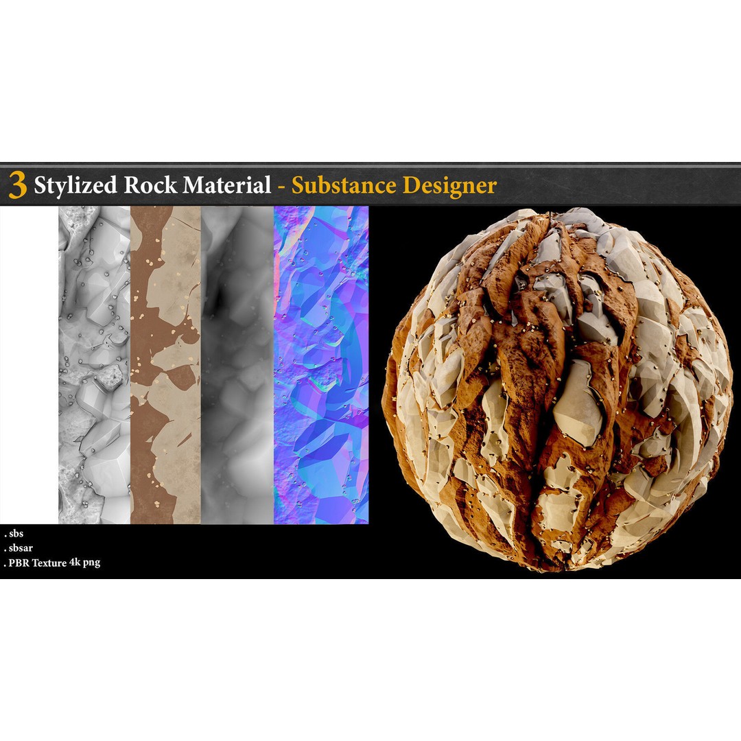 Stylized Rock and Lava 3D Model – PBR Textures for Game Assets - View 8