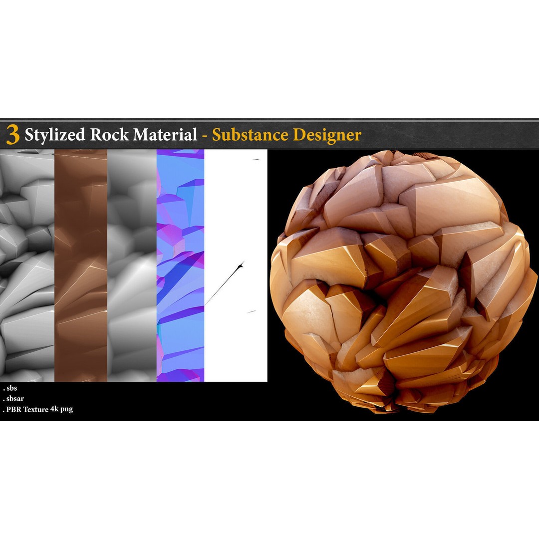 Stylized Rock and Lava 3D Model – PBR Textures for Game Assets - View 9