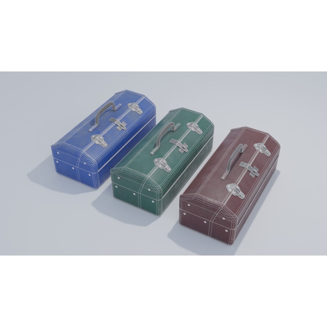 Tool Box 3D Model – Low Poly PBR Asset, FBX, Game Ready - View 3