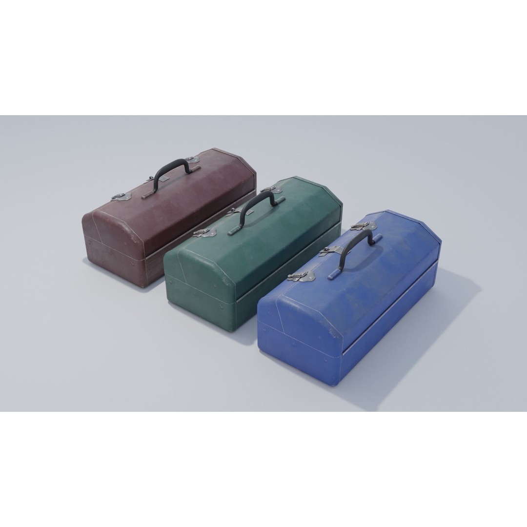 Tool Box 3D Model – Low Poly PBR Asset, FBX, Game Ready - View 5