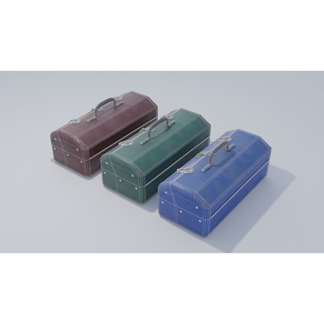 Tool Box 3D Model – Low Poly PBR Asset, FBX, Game Ready - View 6