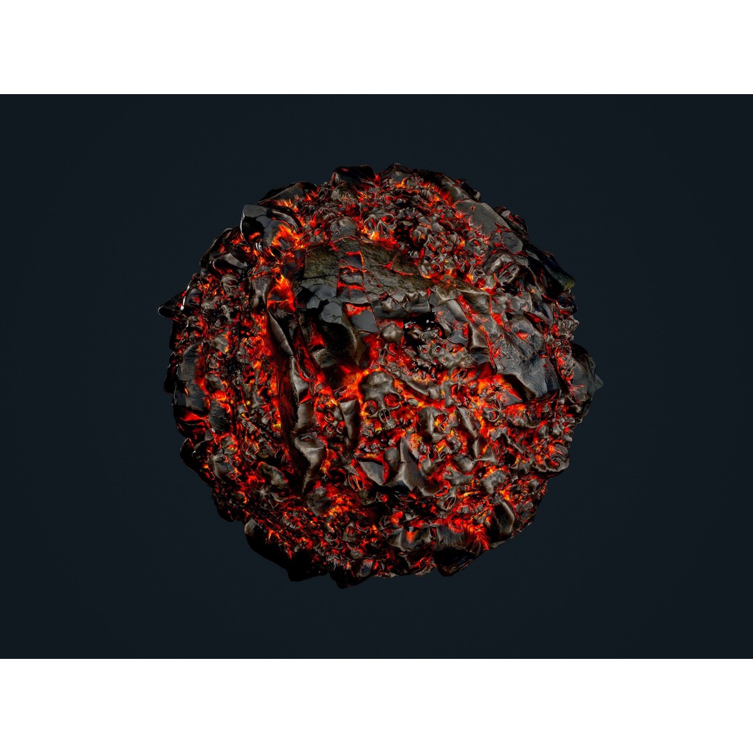 Lava Ground Terrain 3D Model – Seamless PBR Textures Pack, FBX - View 10