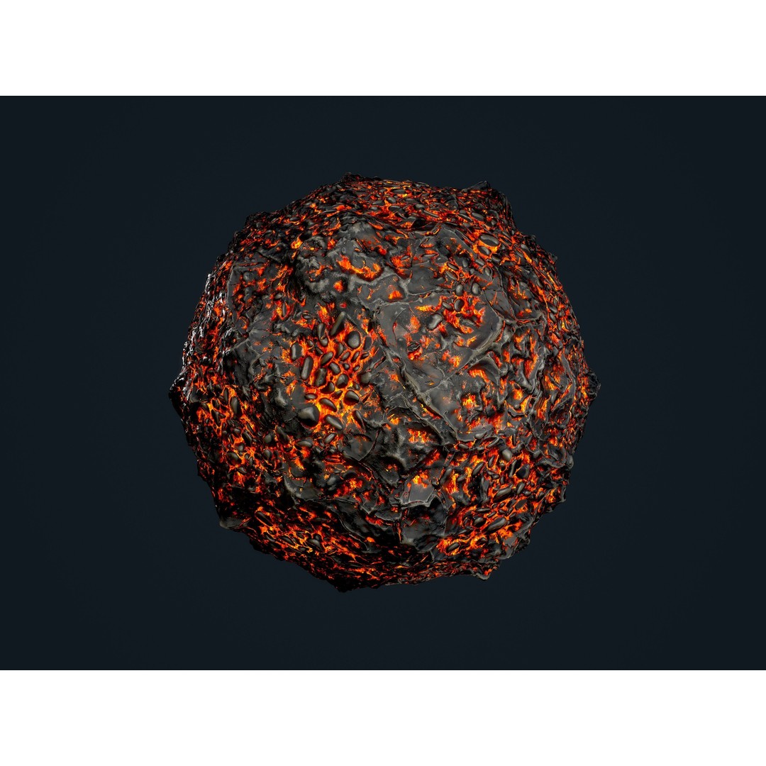 Lava Ground Terrain 3D Model – Seamless PBR Textures Pack, FBX - View 11