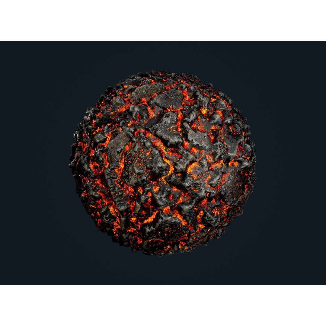 Lava Ground Terrain 3D Model – Seamless PBR Textures Pack, FBX - View 12