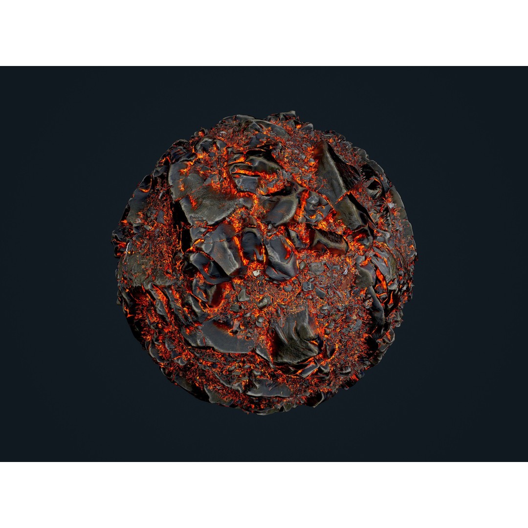 Lava Ground Terrain 3D Model – Seamless PBR Textures Pack, FBX - View 15