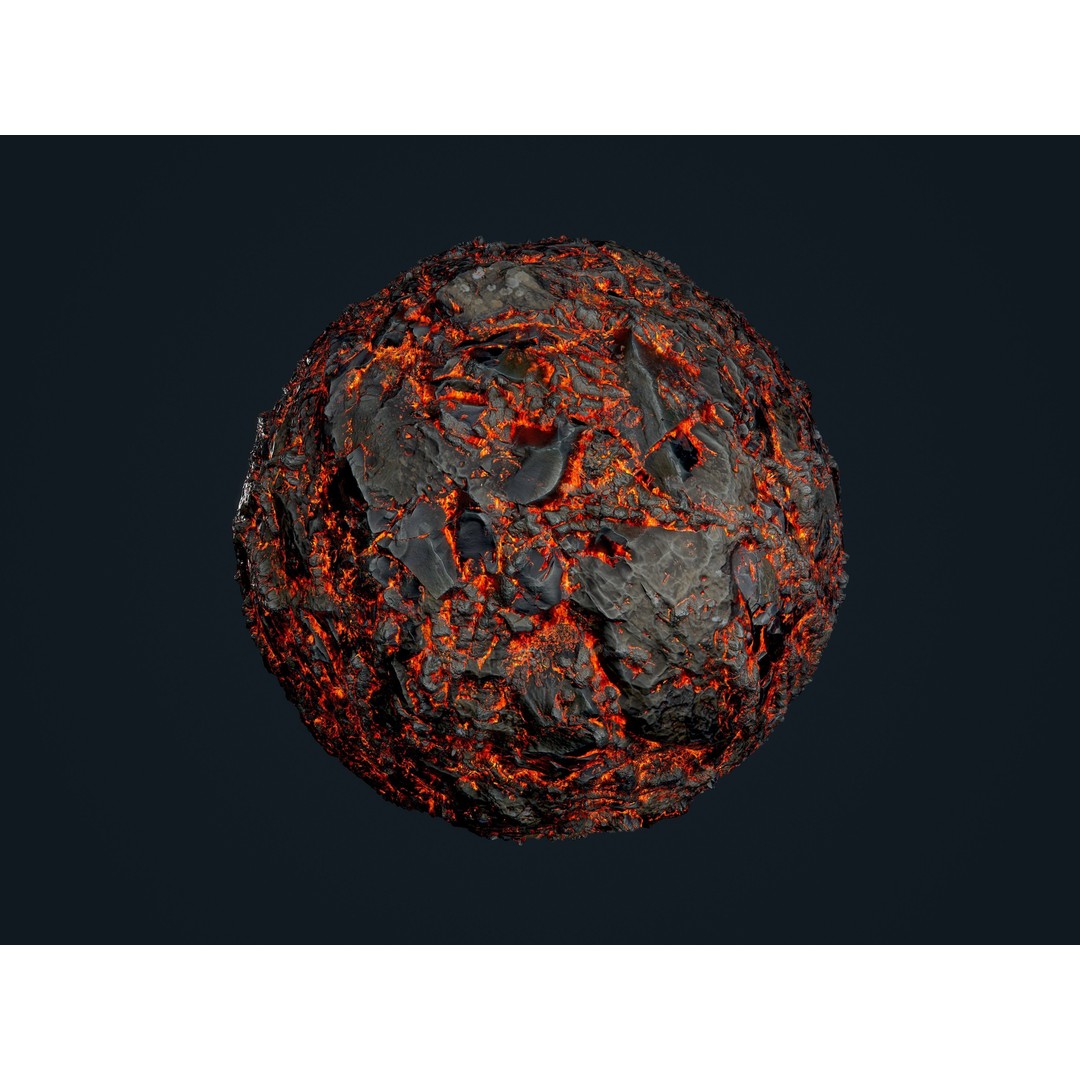 Lava Ground Terrain 3D Model – Seamless PBR Textures Pack, FBX - View 16