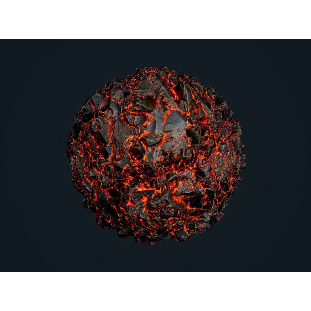 Lava Ground Terrain 3D Model – Seamless PBR Textures Pack, FBX - View 17