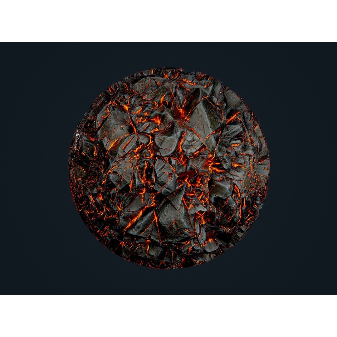 Lava Ground Terrain 3D Model – Seamless PBR Textures Pack, FBX - View 19