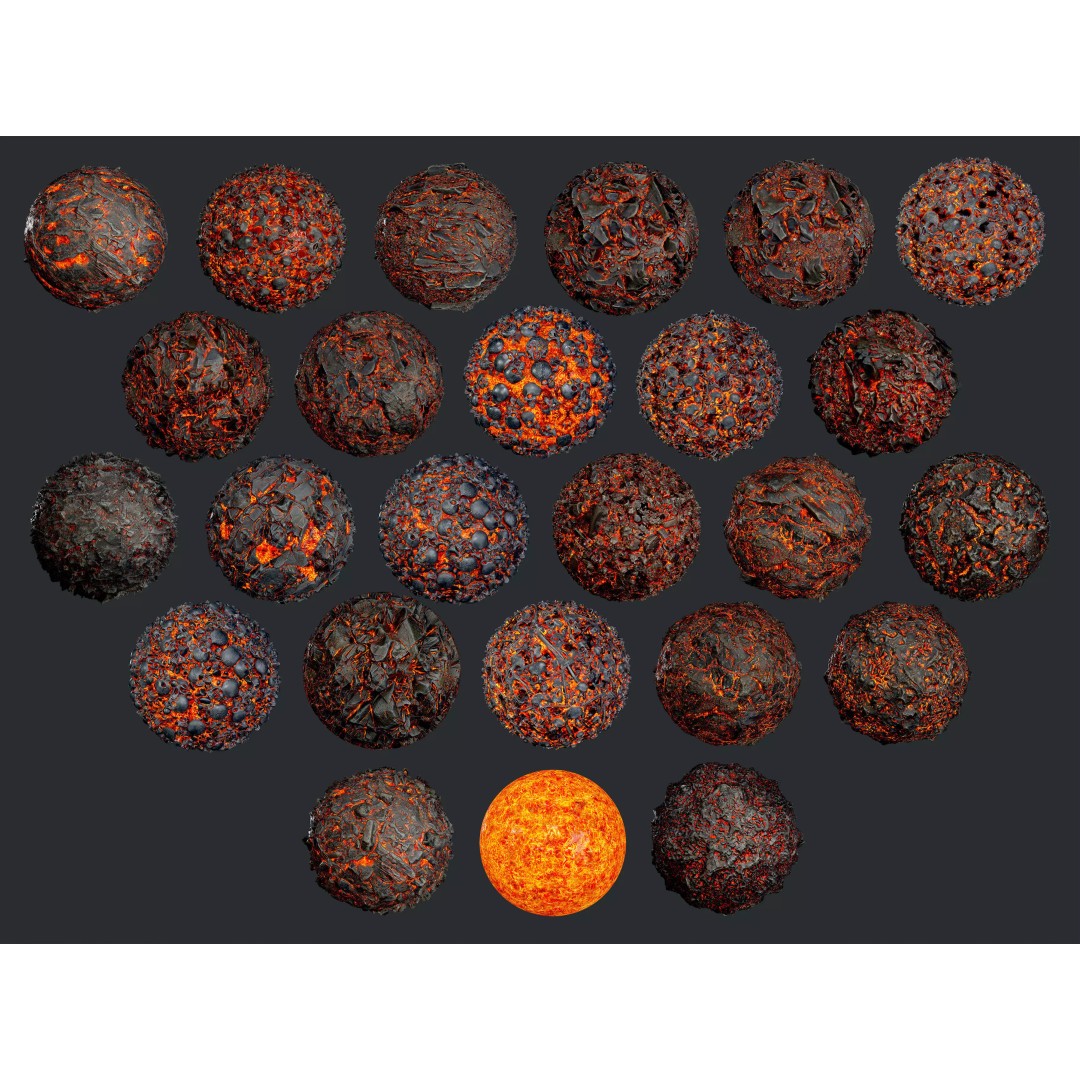 Lava Ground Terrain 3D Model – Seamless PBR Textures Pack, FBX - View 2