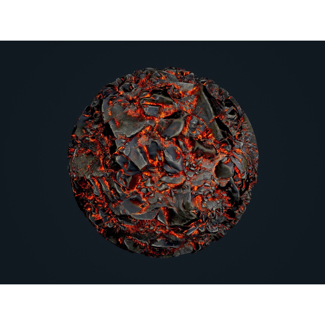 Lava Ground Terrain 3D Model – Seamless PBR Textures Pack, FBX - View 21