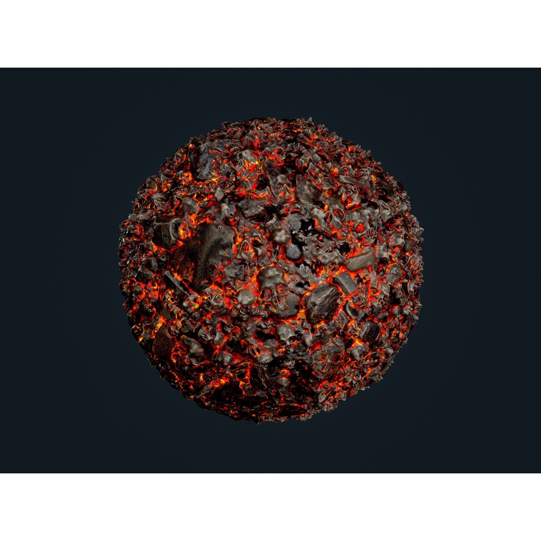 Lava Ground Terrain 3D Model – Seamless PBR Textures Pack, FBX - View 23