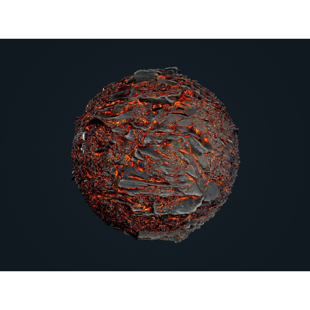 Lava Ground Terrain 3D Model – Seamless PBR Textures Pack, FBX - View 25