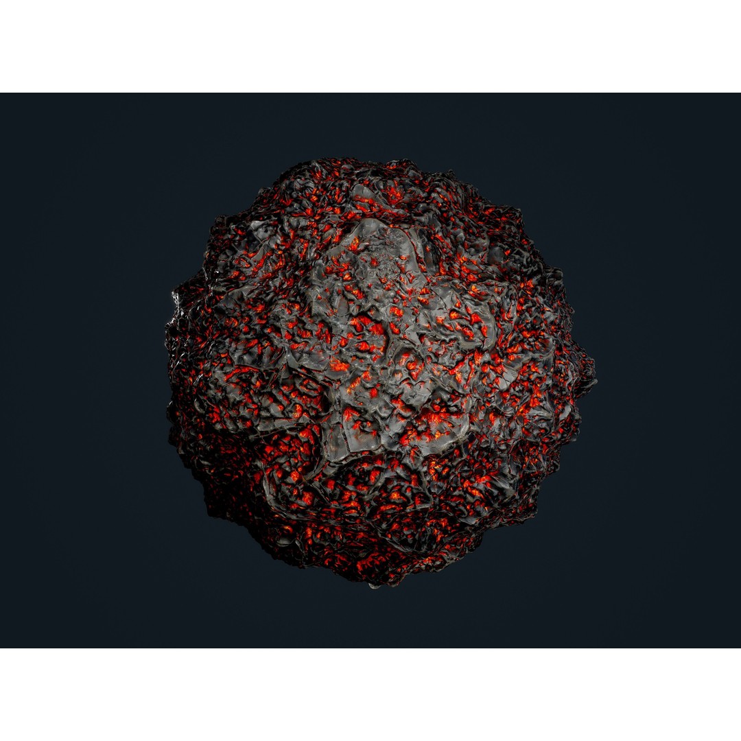 Lava Ground Terrain 3D Model – Seamless PBR Textures Pack, FBX - View 4