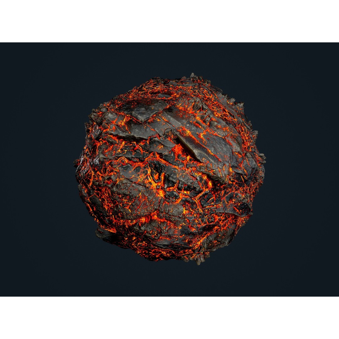 Lava Ground Terrain 3D Model – Seamless PBR Textures Pack, FBX - View 5