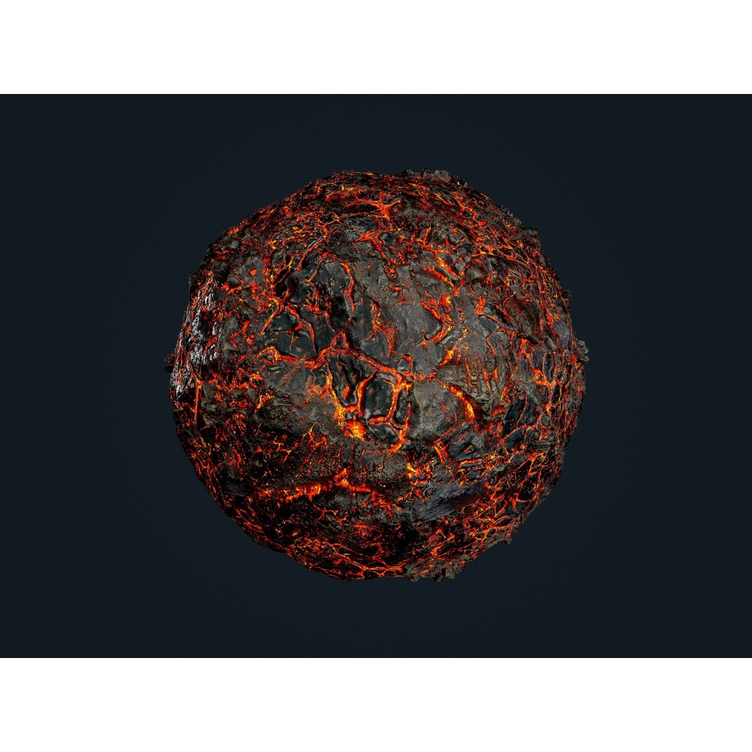 Lava Ground Terrain 3D Model – Seamless PBR Textures Pack, FBX - View 6
