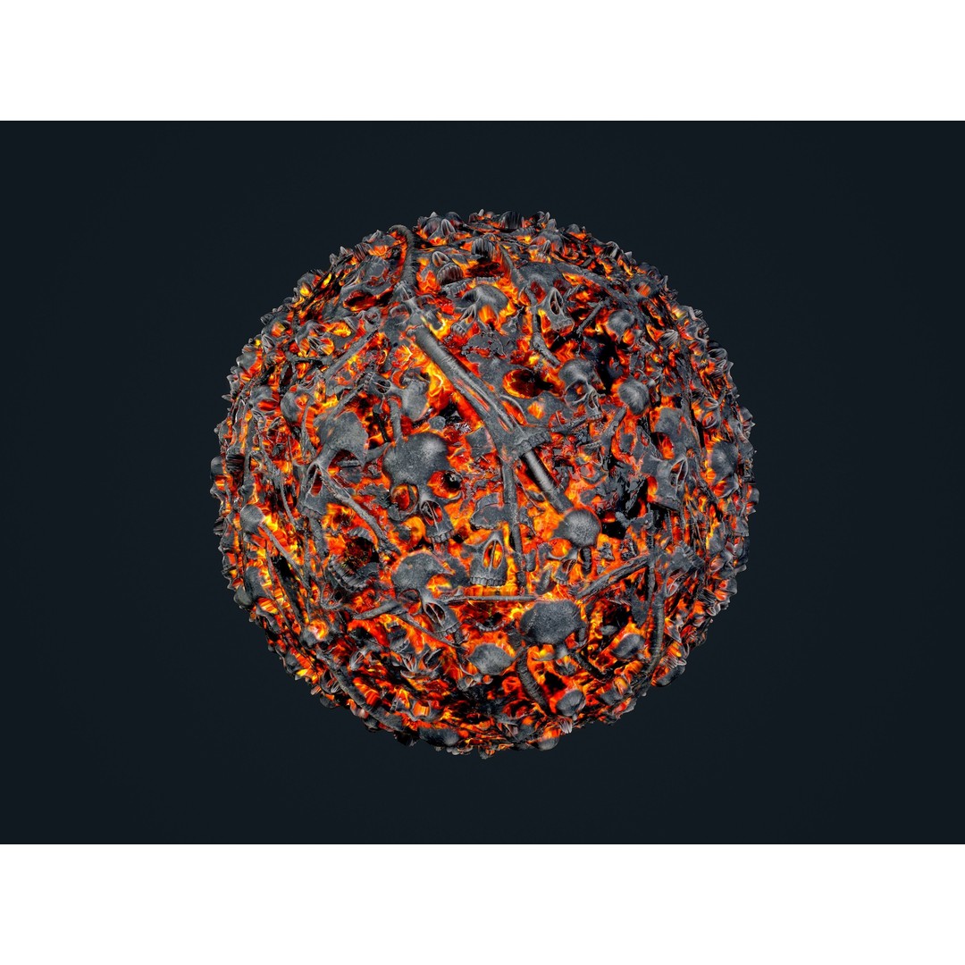 Lava Ground Terrain 3D Model – Seamless PBR Textures Pack, FBX - View 7