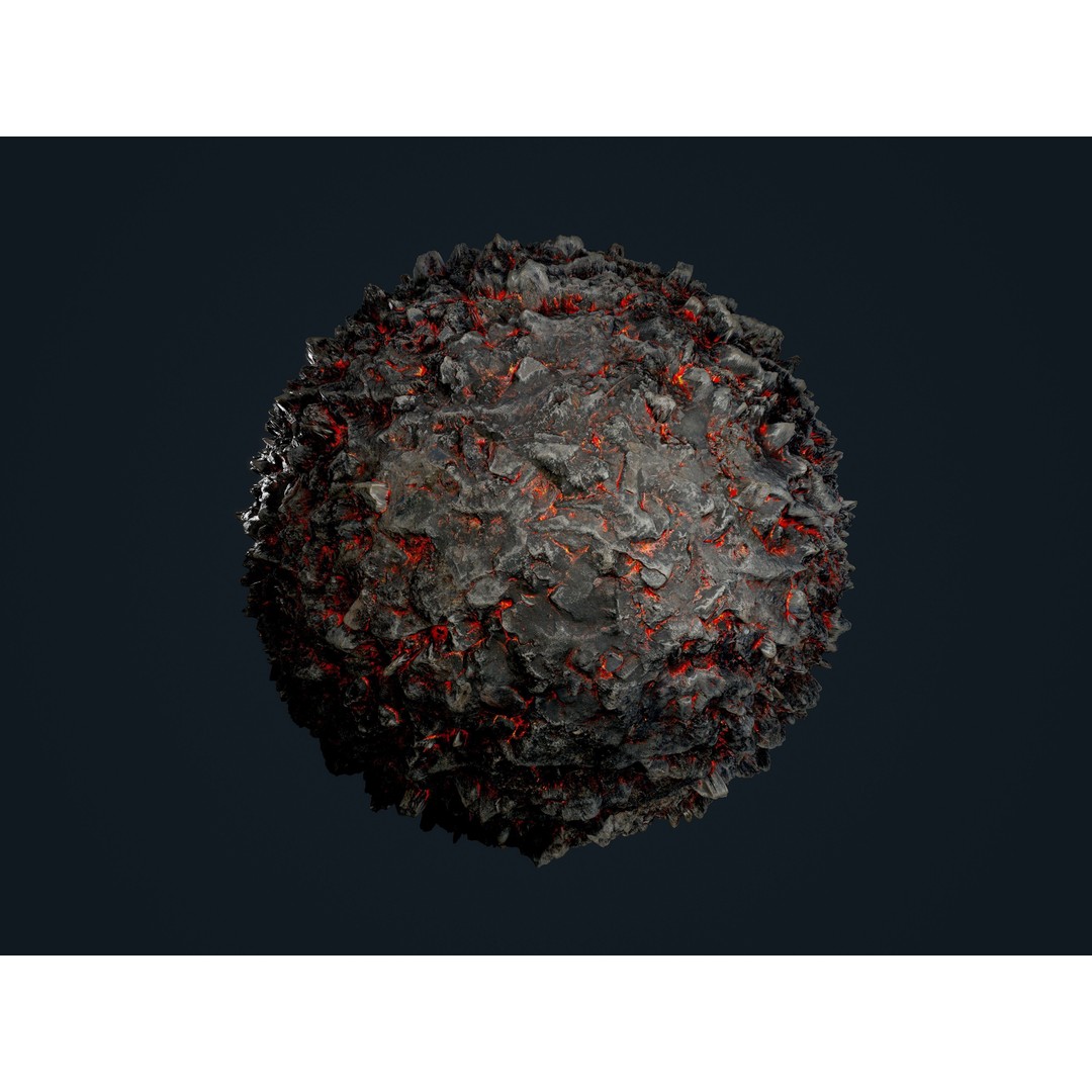 Lava Ground Terrain 3D Model – Seamless PBR Textures Pack, FBX - View 8