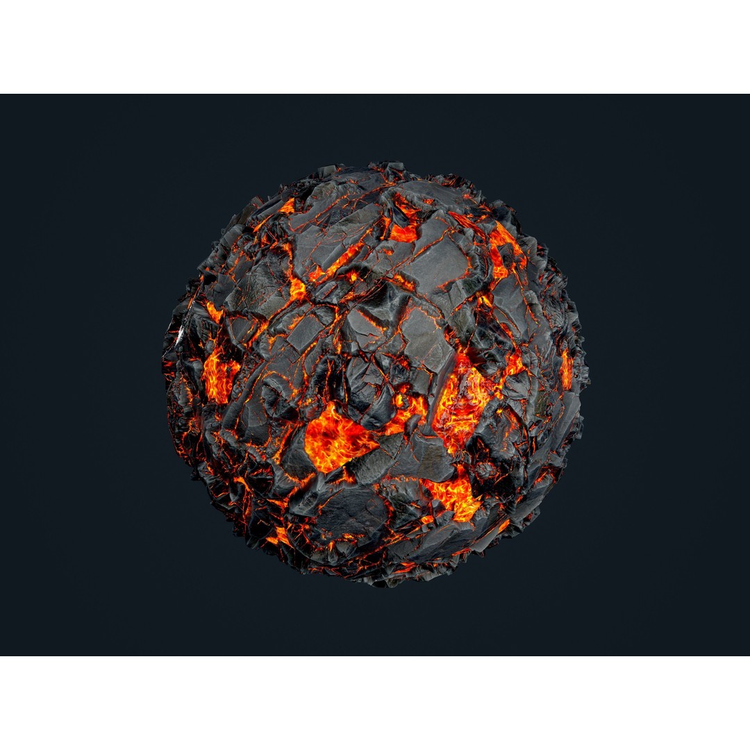 Lava Ground Terrain 3D Model – Seamless PBR Textures Pack, FBX - View 9