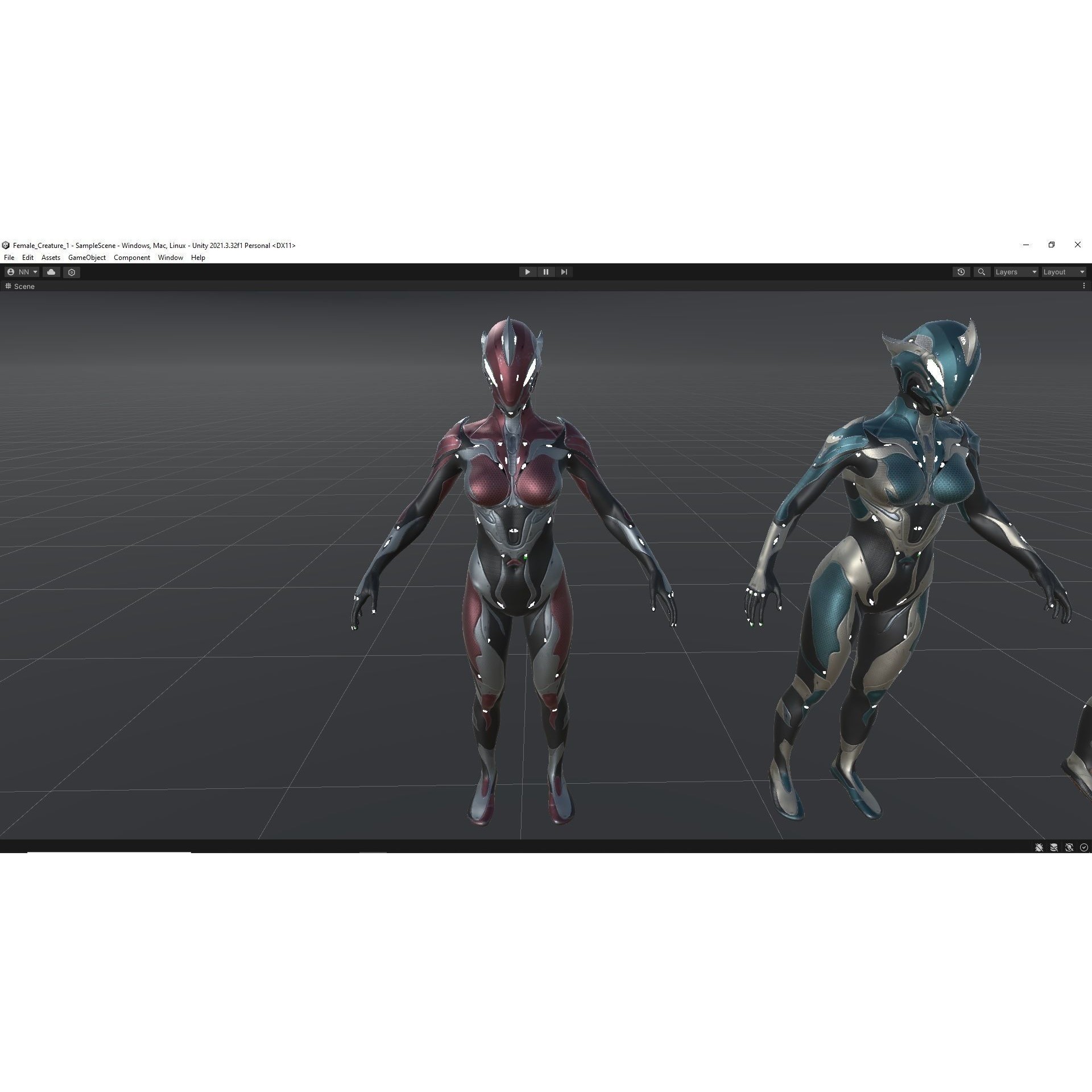 Female Creature 1 - Low-Poly Game-Ready 3D Model - View 21