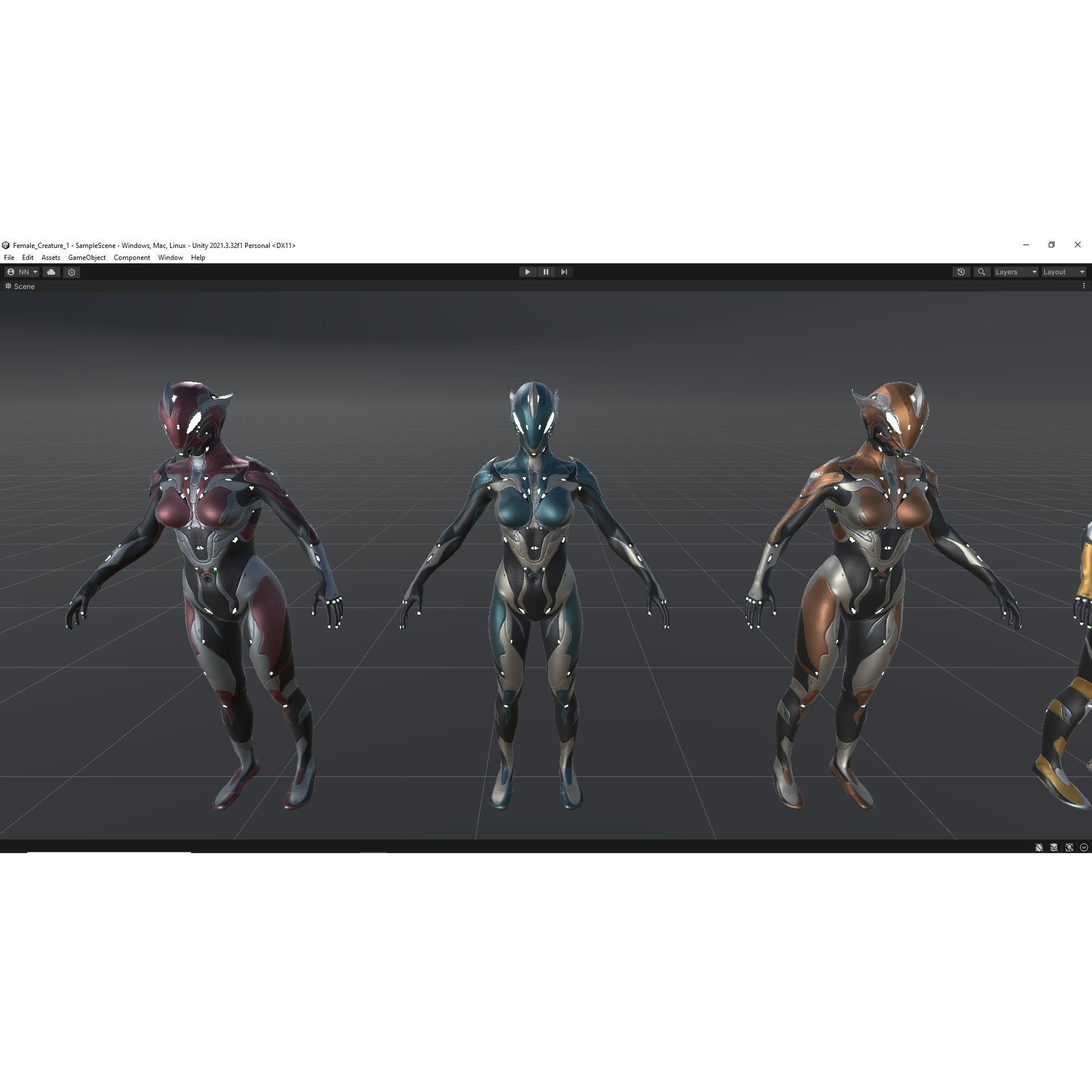Female Creature 1 - Low-Poly Game-Ready 3D Model - View 22