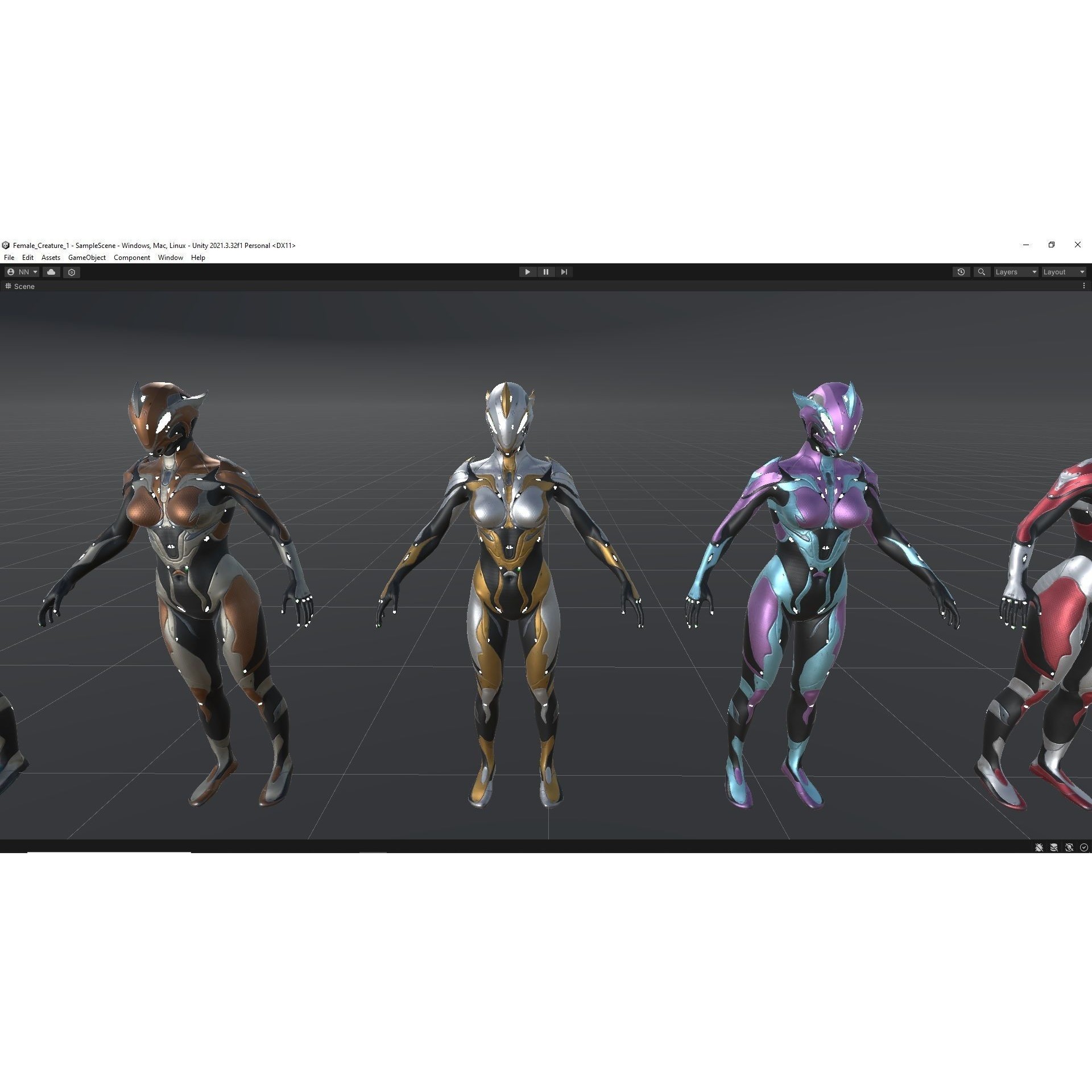 Female Creature 1 - Low-Poly Game-Ready 3D Model - View 23