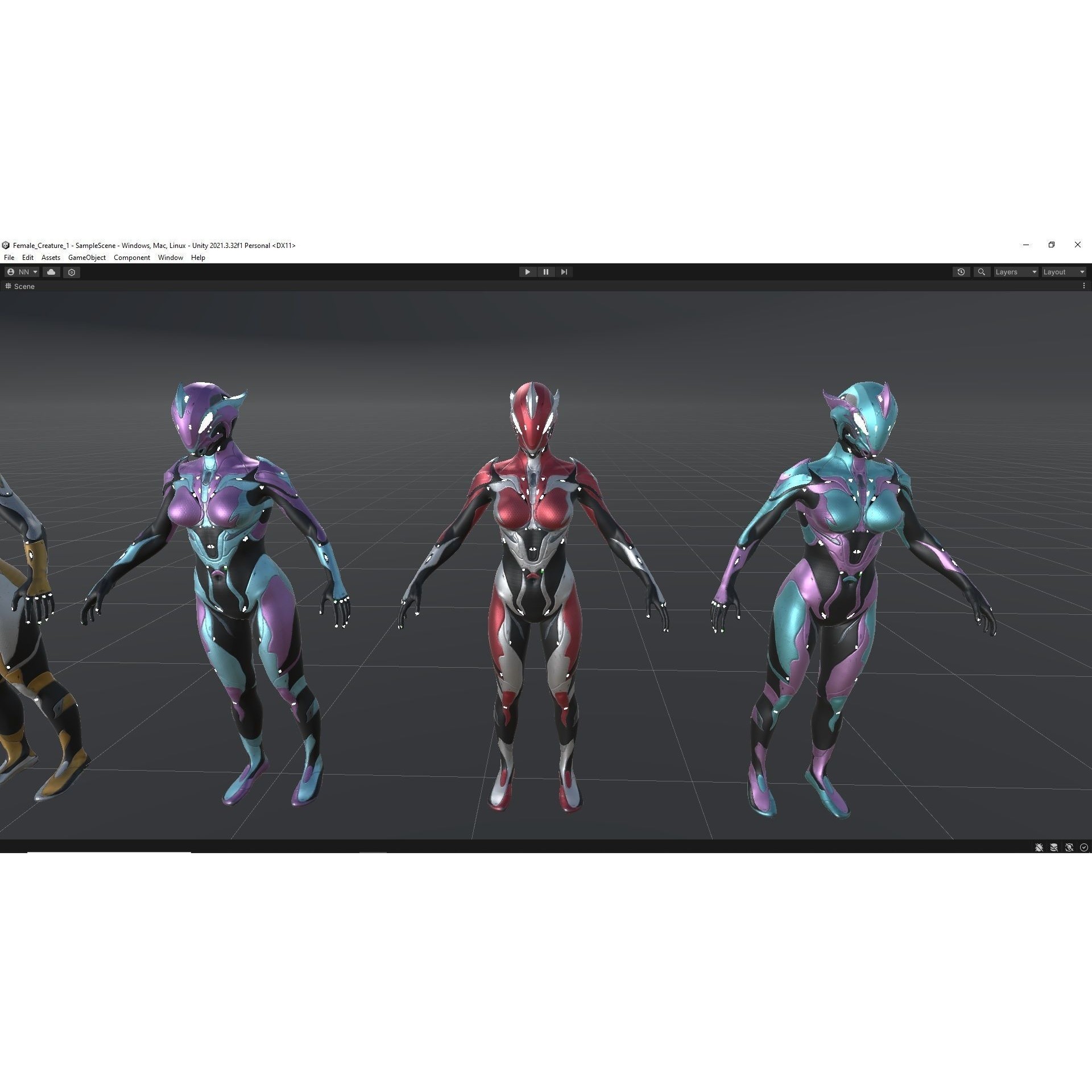 Female Creature 1 - Low-Poly Game-Ready 3D Model - View 24