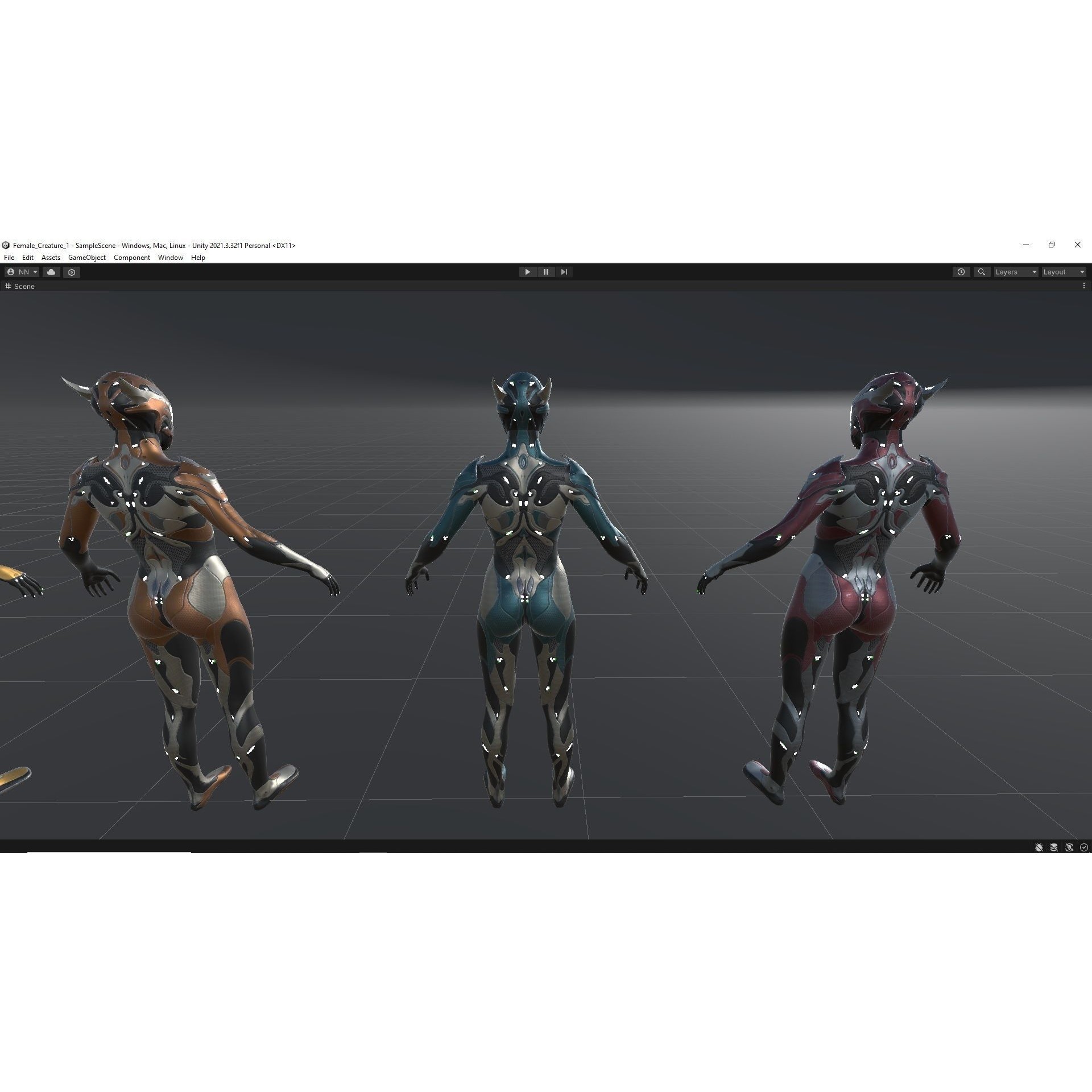 Female Creature 1 - Low-Poly Game-Ready 3D Model - View 25