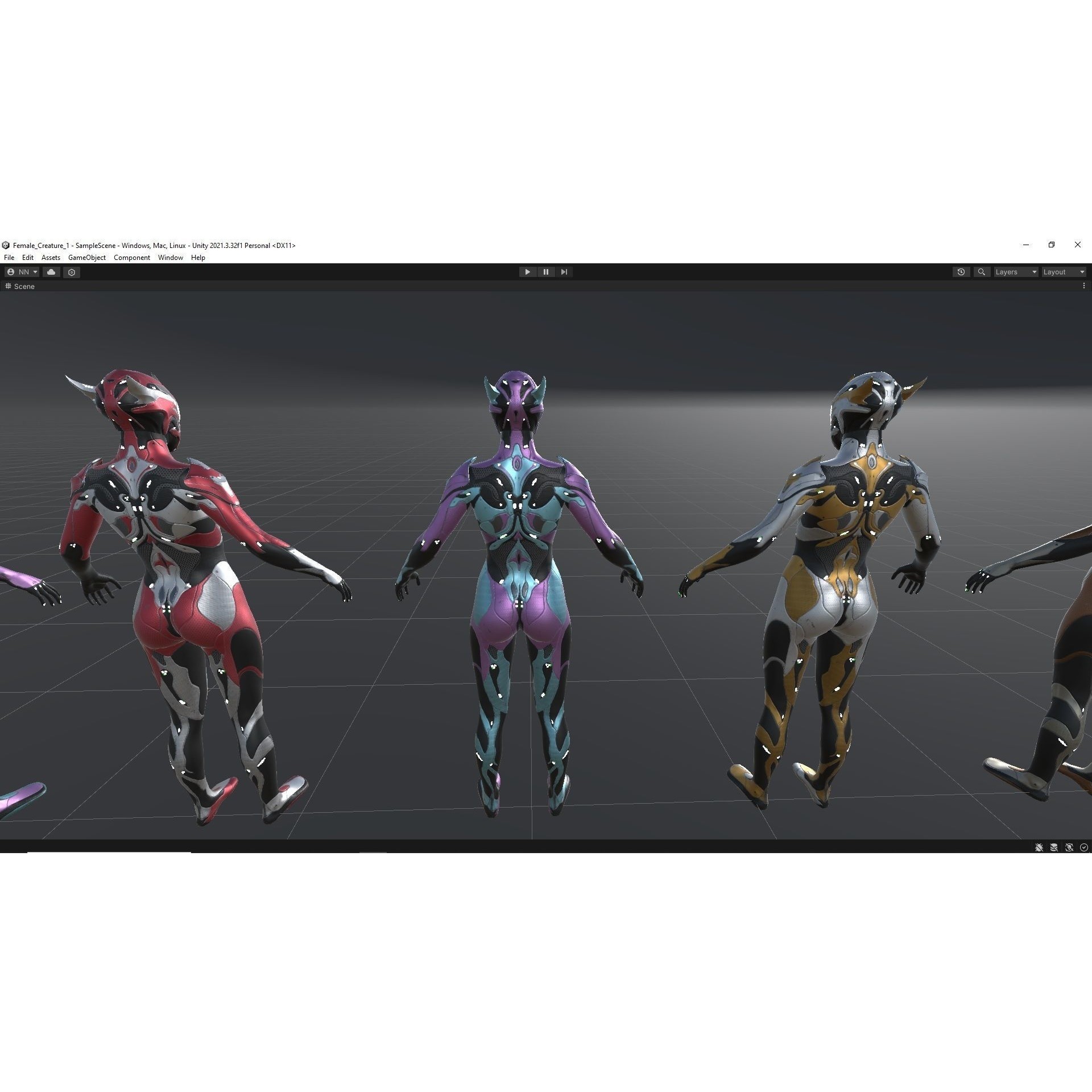 Female Creature 1 - Low-Poly Game-Ready 3D Model - View 26