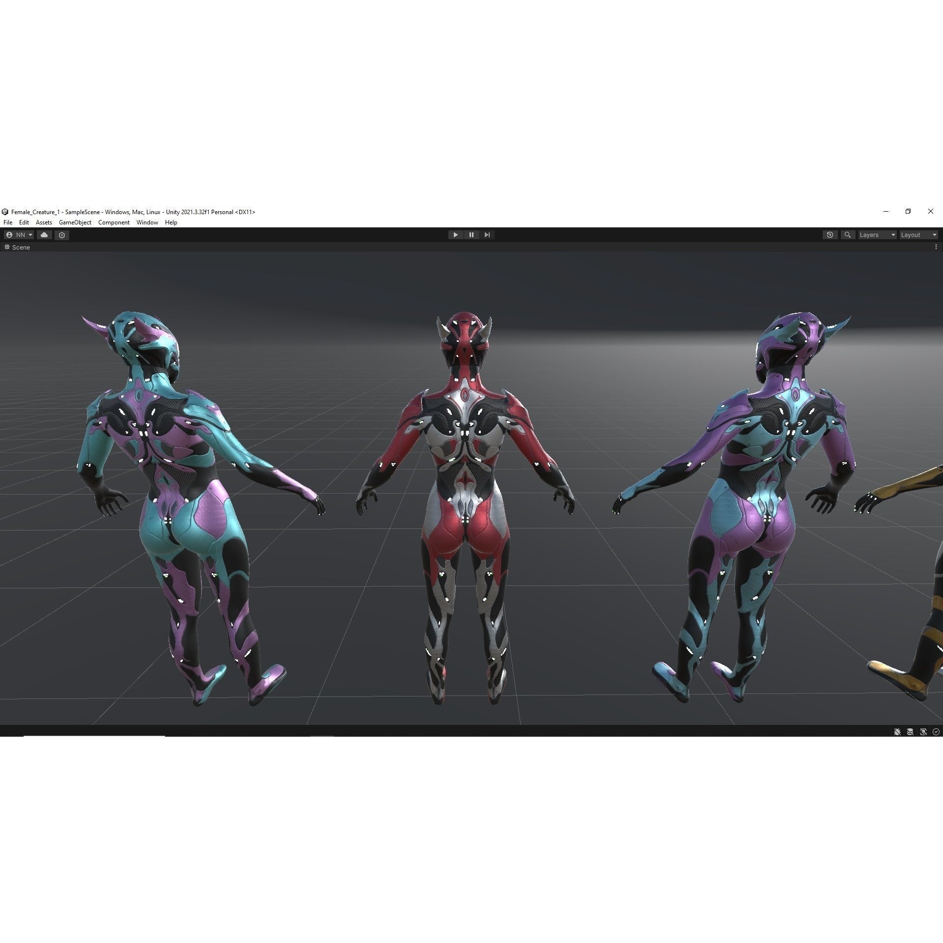 Female Creature 1 - Low-Poly Game-Ready 3D Model - View 27