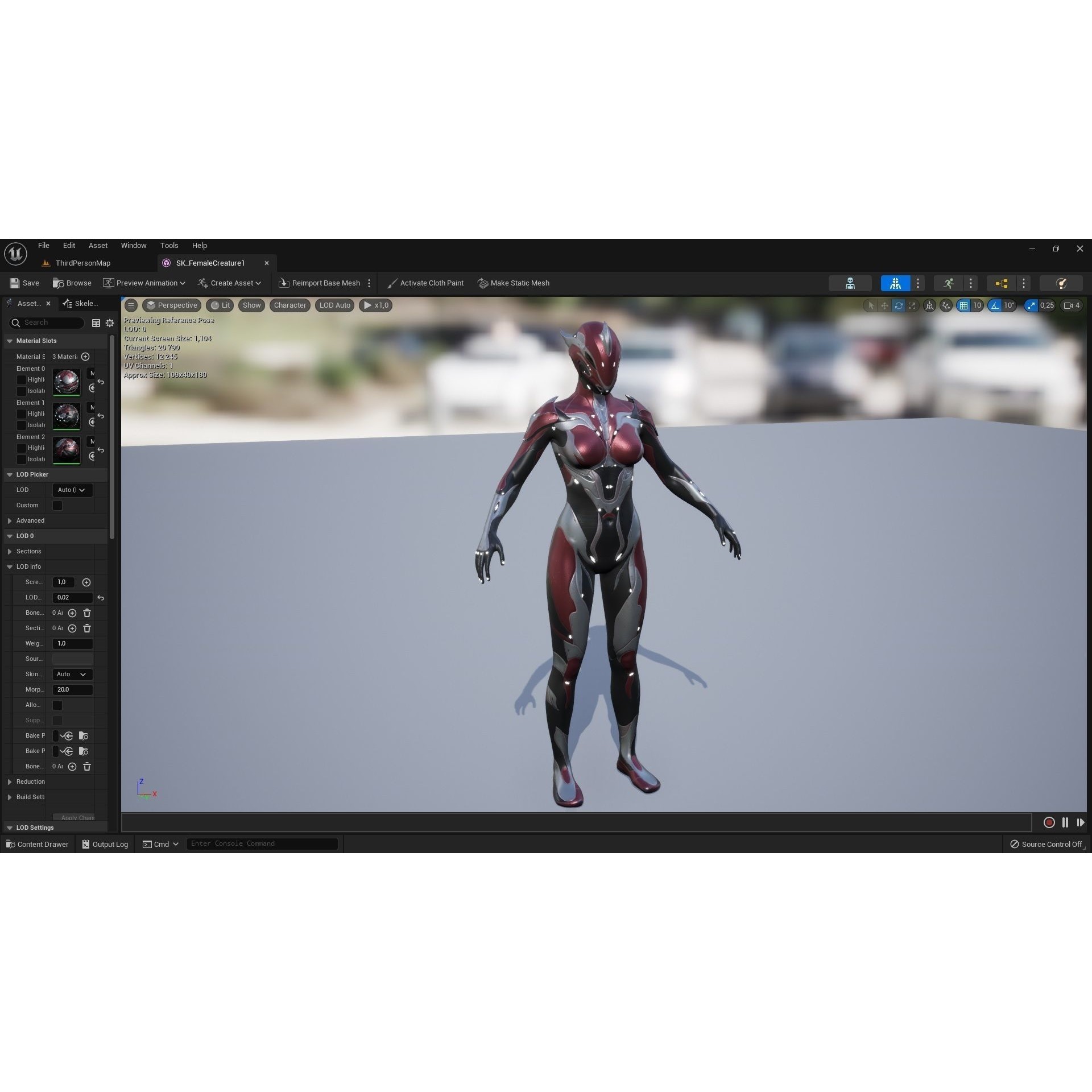 Female Creature 1 - Low-Poly Game-Ready 3D Model - View 7