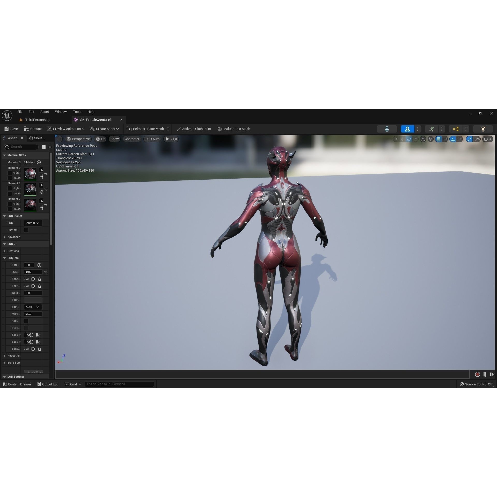 Female Creature 1 - Low-Poly Game-Ready 3D Model - View 8