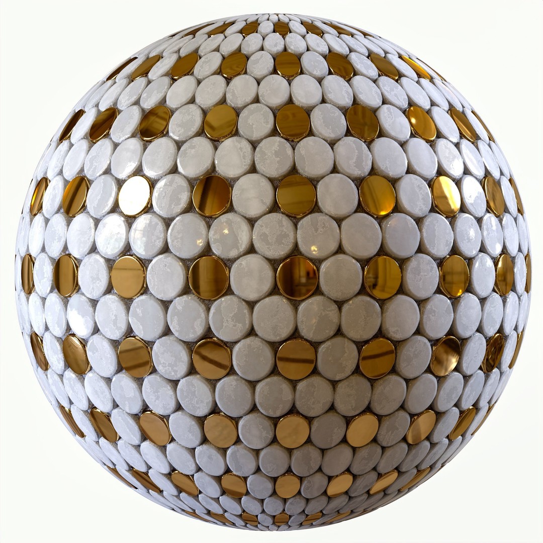 Steel and Marble Tile PBR Texture 3D Model – 4 Colors, High-Quality Textures - View 15