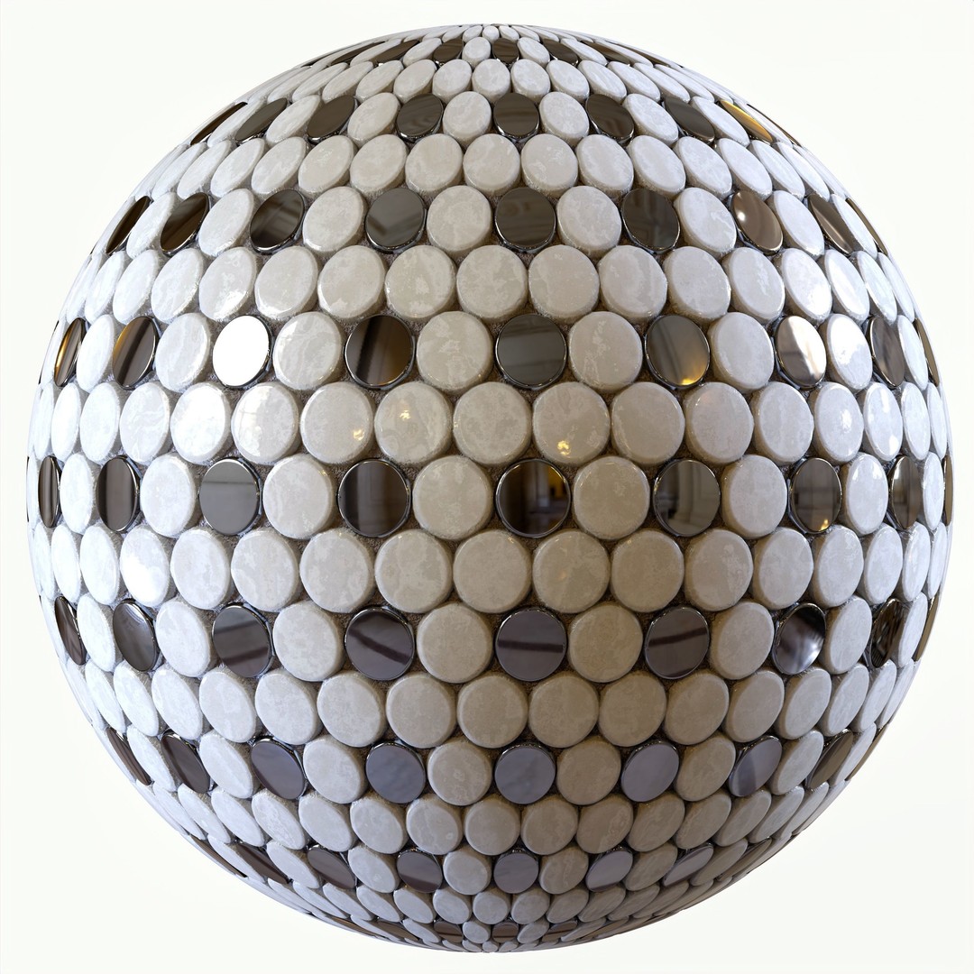 Steel and Marble Tile PBR Texture 3D Model – 4 Colors, High-Quality Textures - View 16