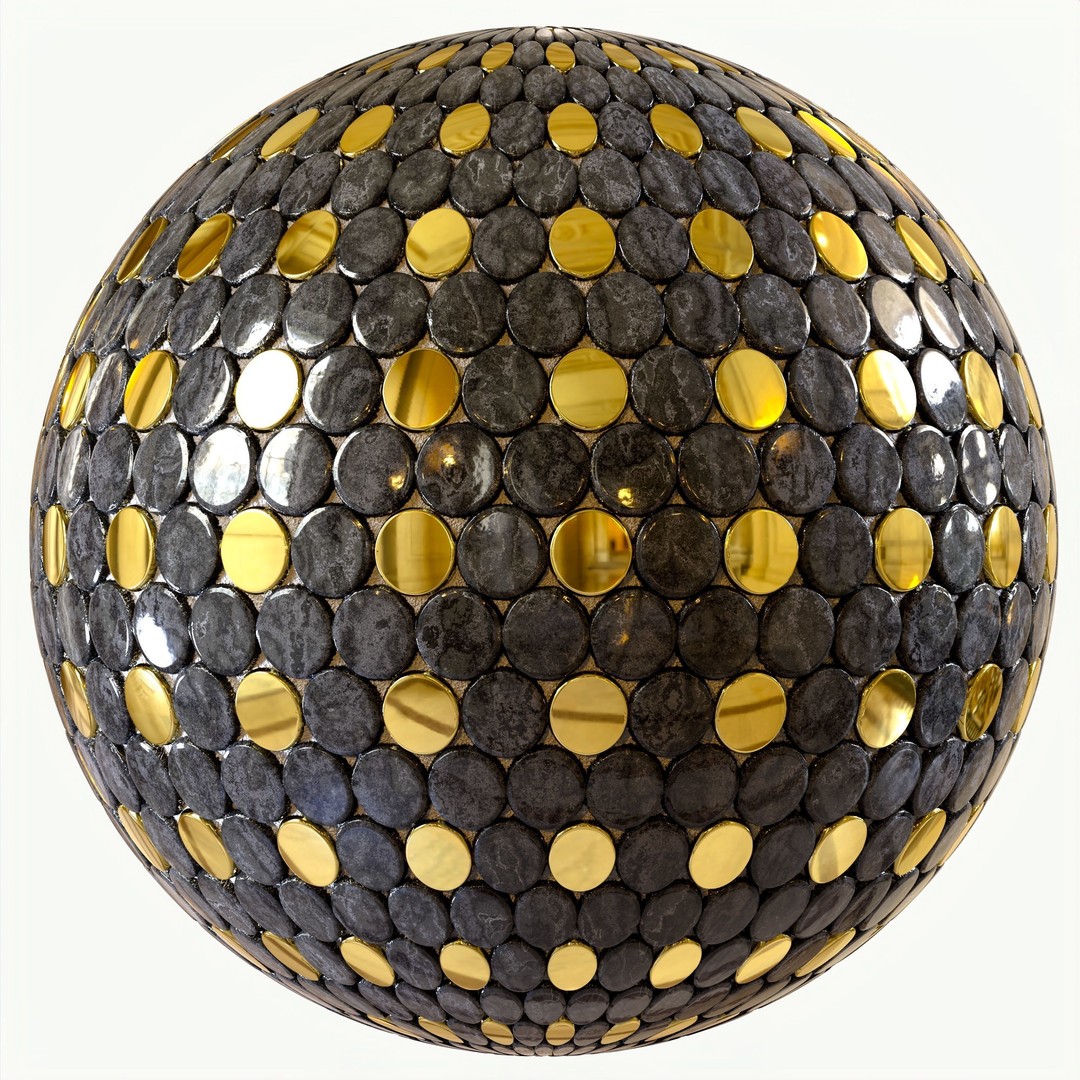 Steel and Marble Tile PBR Texture 3D Model – 4 Colors, High-Quality Textures - View 18