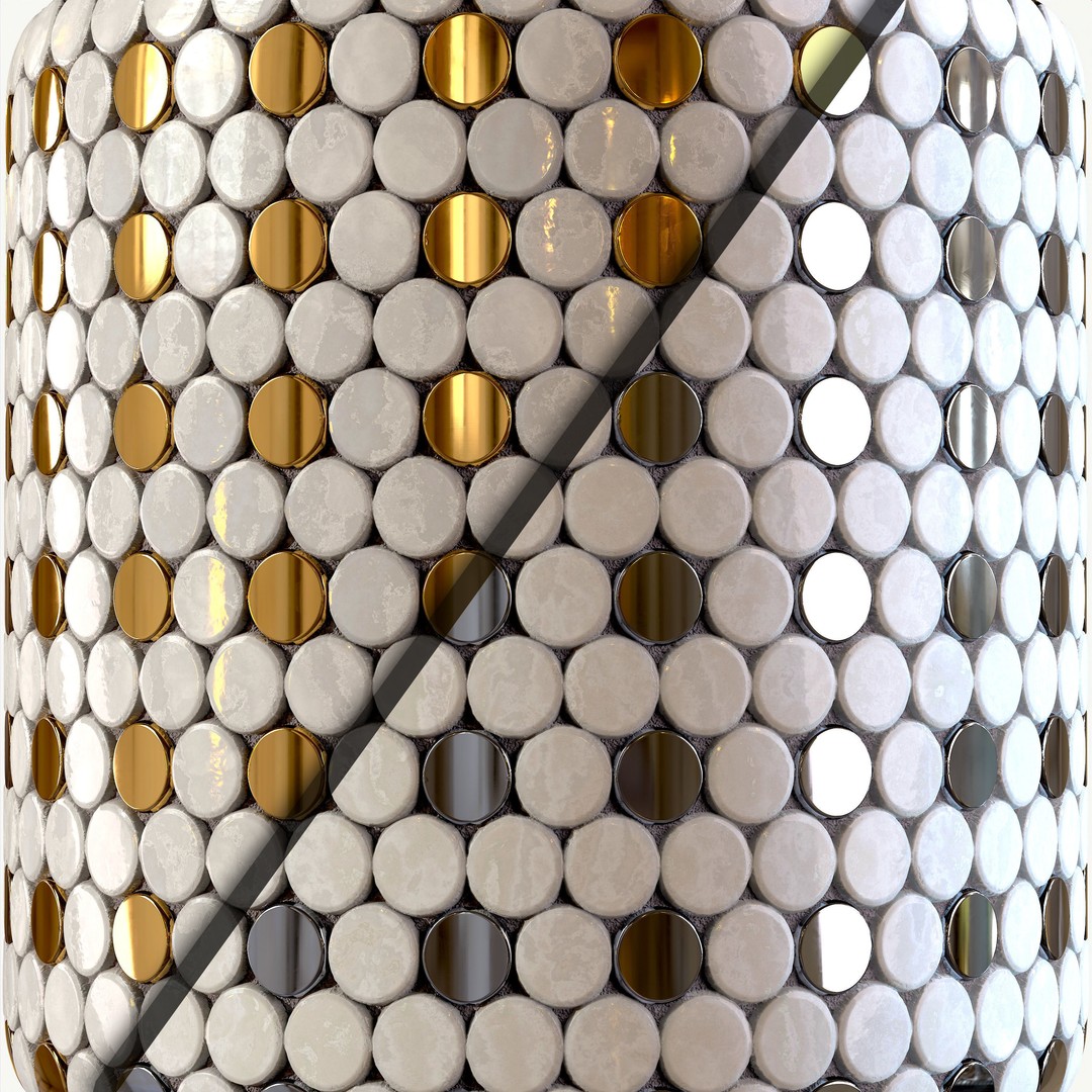 Steel and Marble Tile PBR Texture 3D Model – 4 Colors, High-Quality Textures - View 5