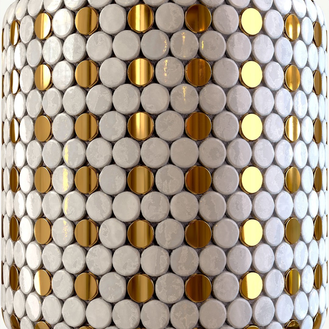 Steel and Marble Tile PBR Texture 3D Model – 4 Colors, High-Quality Textures - View 7