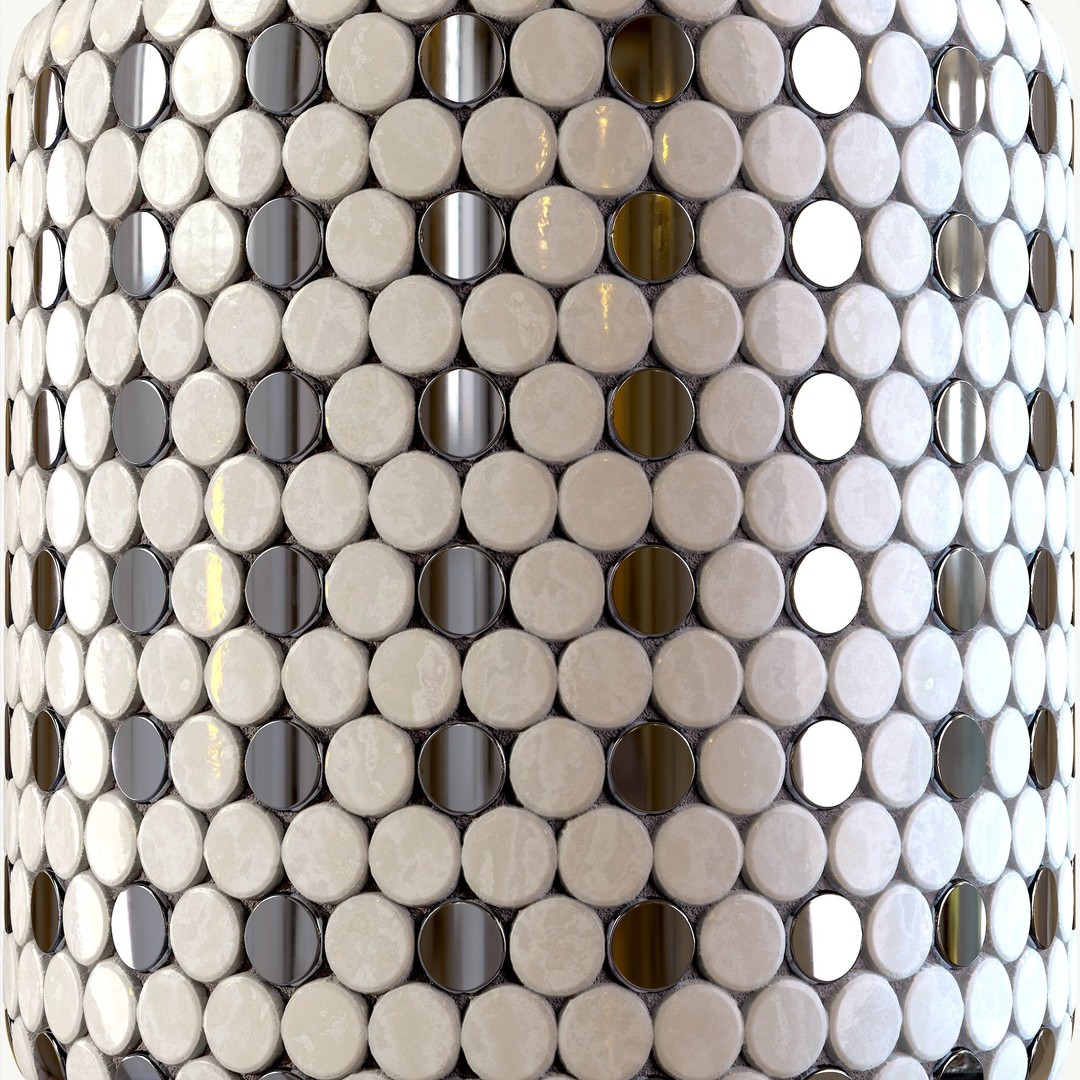 Steel and Marble Tile PBR Texture 3D Model – 4 Colors, High-Quality Textures - View 8