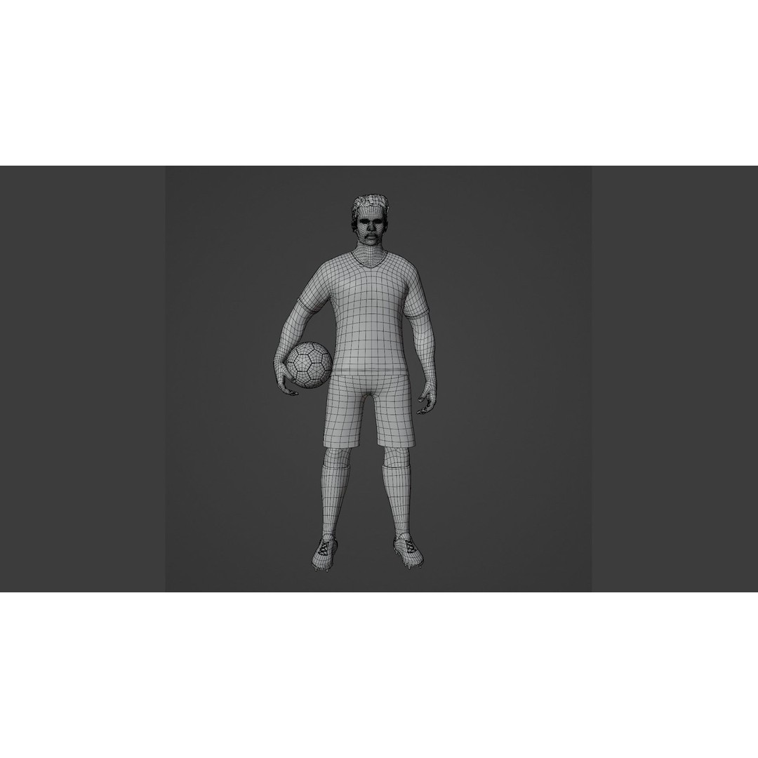 Football Player 3D Model – Low Poly Game Ready Character, FBX