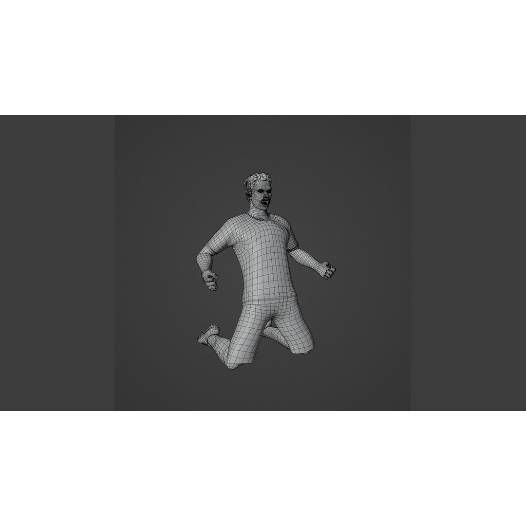Football Player 3D Model – Low Poly Game Ready Character, FBX - View 11