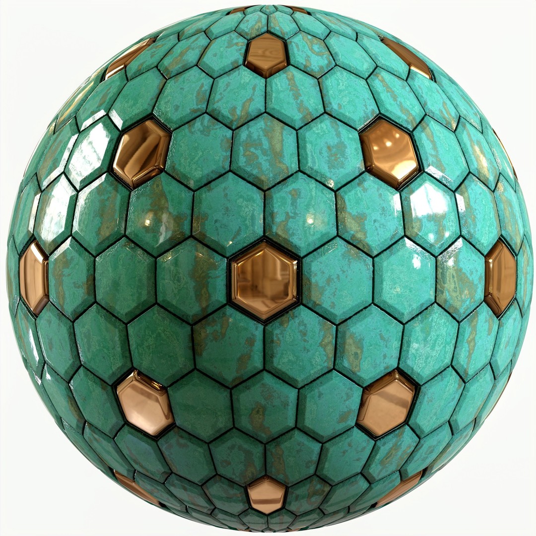 Steel and Marble Tile 3D Model – PBR Texture, 4 Colors, OBJ/MTL - View 15