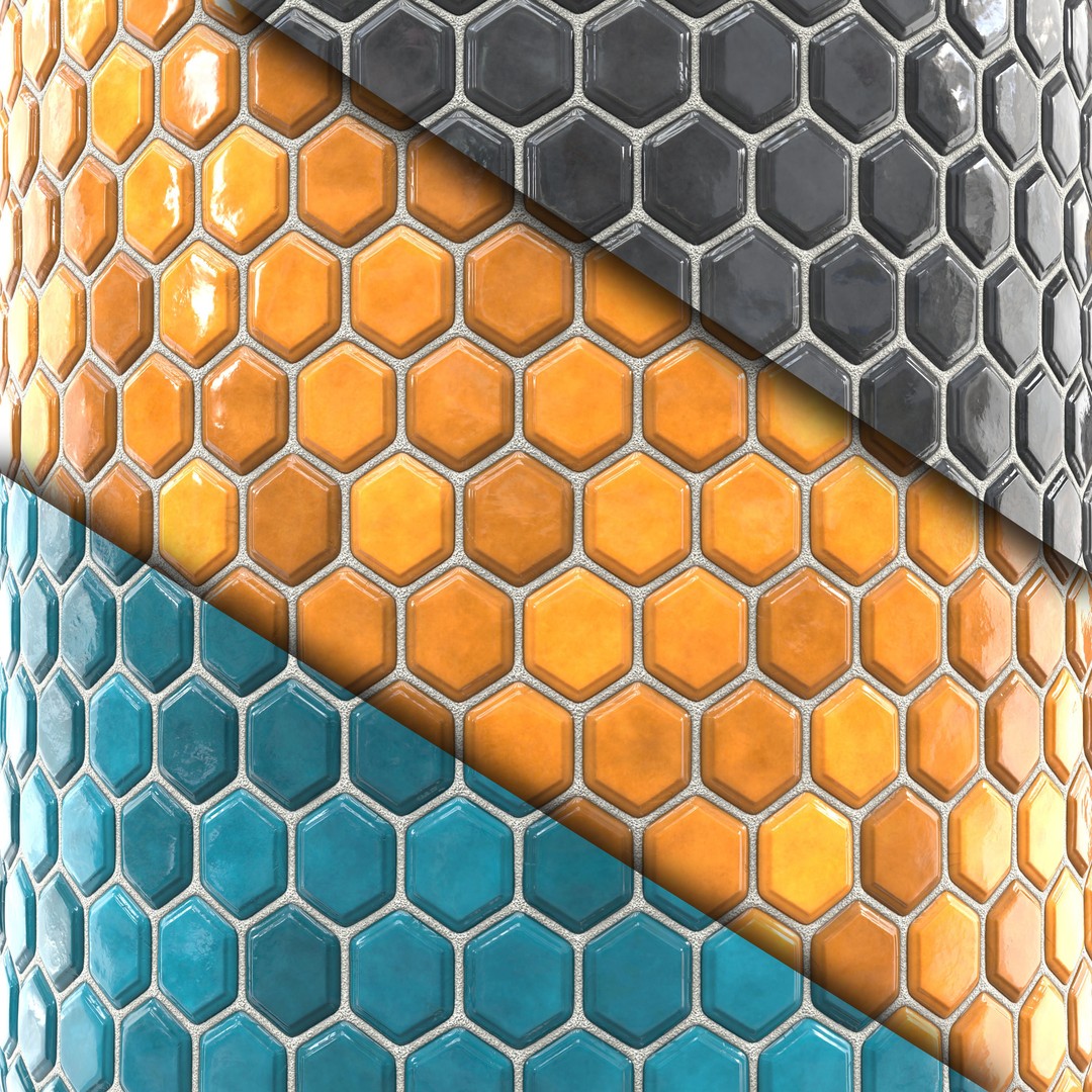 Kitchen Glaze Tile 3D Model – PBR Texture, 7 Colors, OBJ & Max - View 3