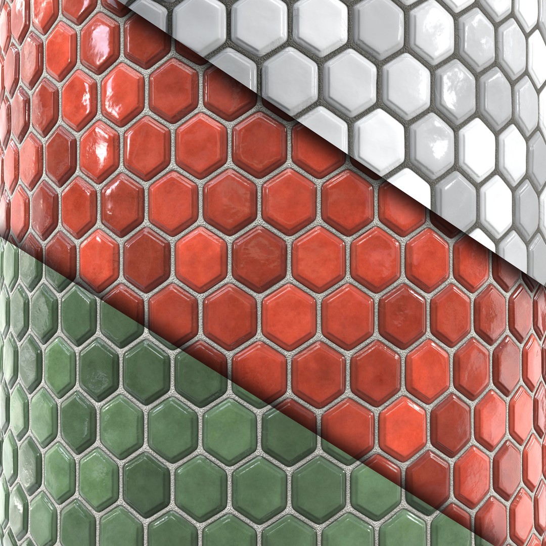 Kitchen Glaze Tile 3D Model – PBR Texture, 7 Colors, OBJ & Max - View 4