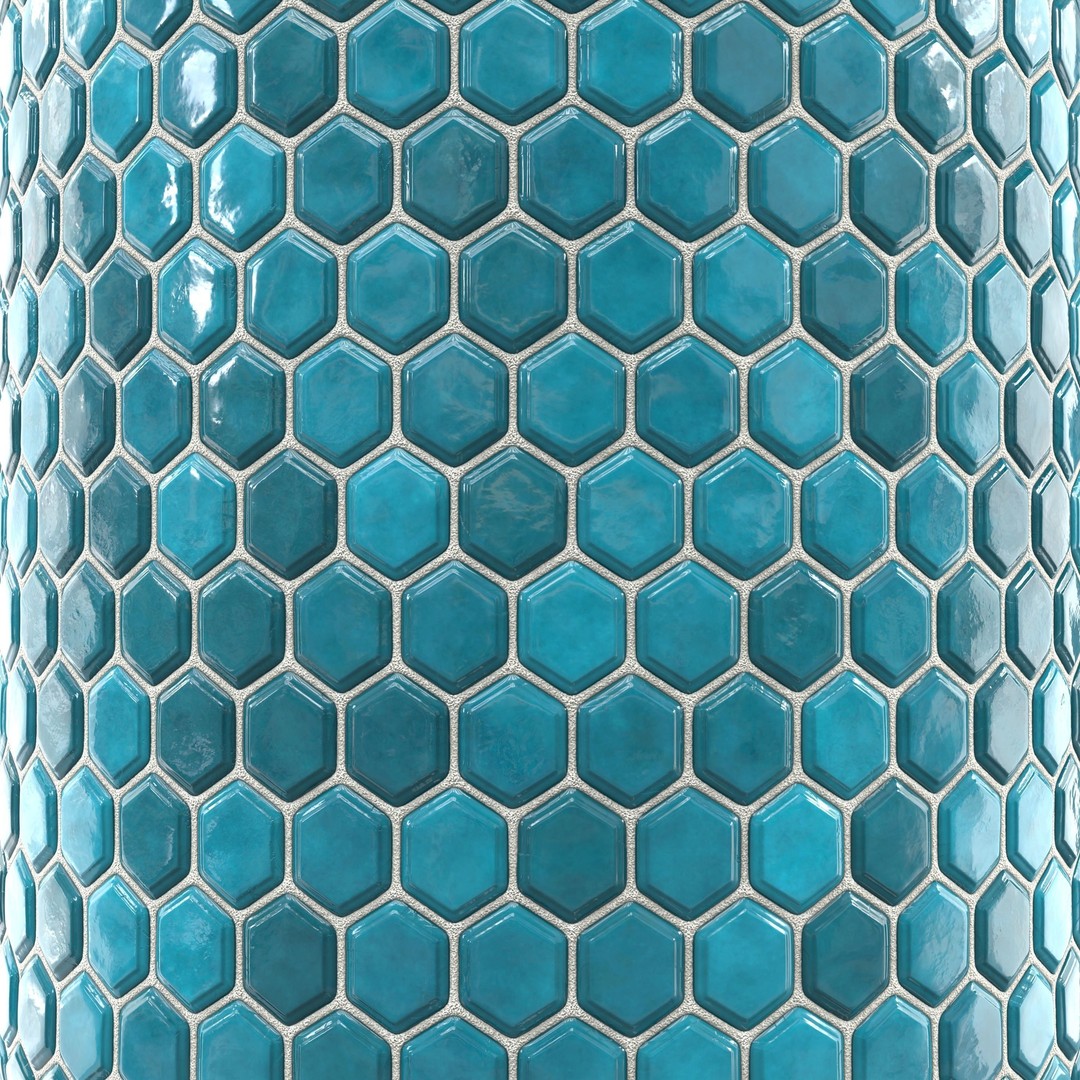 Kitchen Glaze Tile 3D Model – PBR Texture, 7 Colors, OBJ & Max - View 6