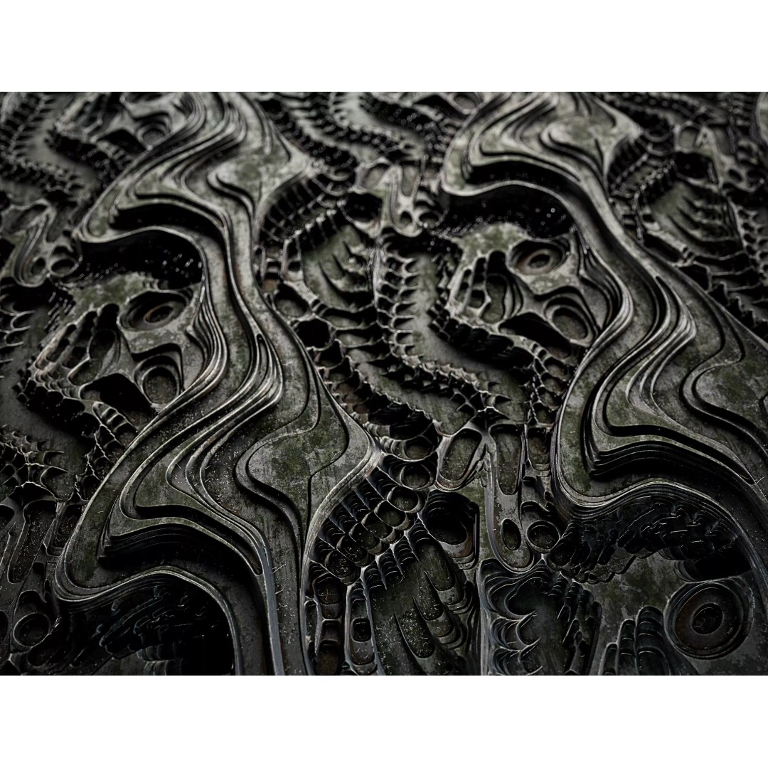 Biomechanical Texture 3D Model – 25 PBR Tileable Materials, 4K - View 3