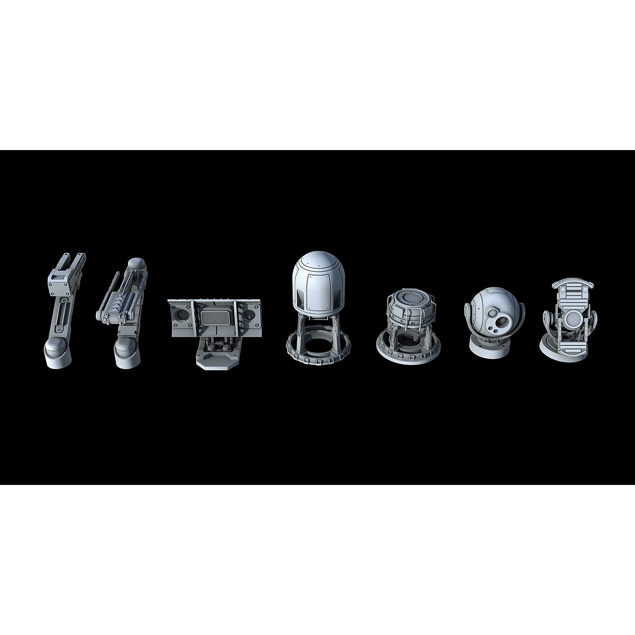 Sci-Fi KitBash and Props Pack - Game-Ready 3D Model