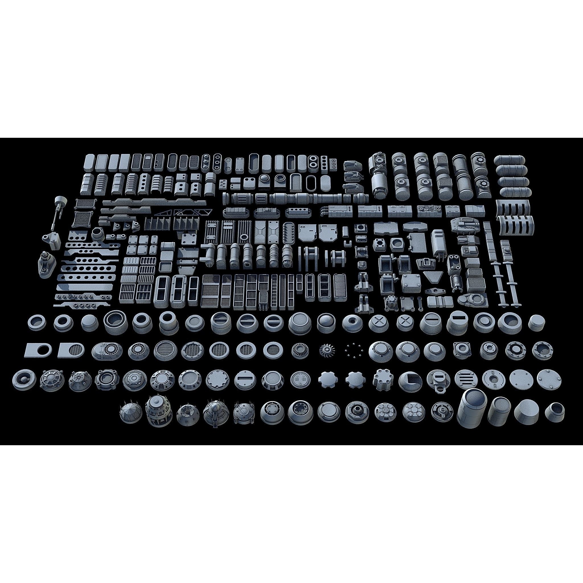 Sci-Fi KitBash and Props Pack - Game-Ready 3D Model - View 3