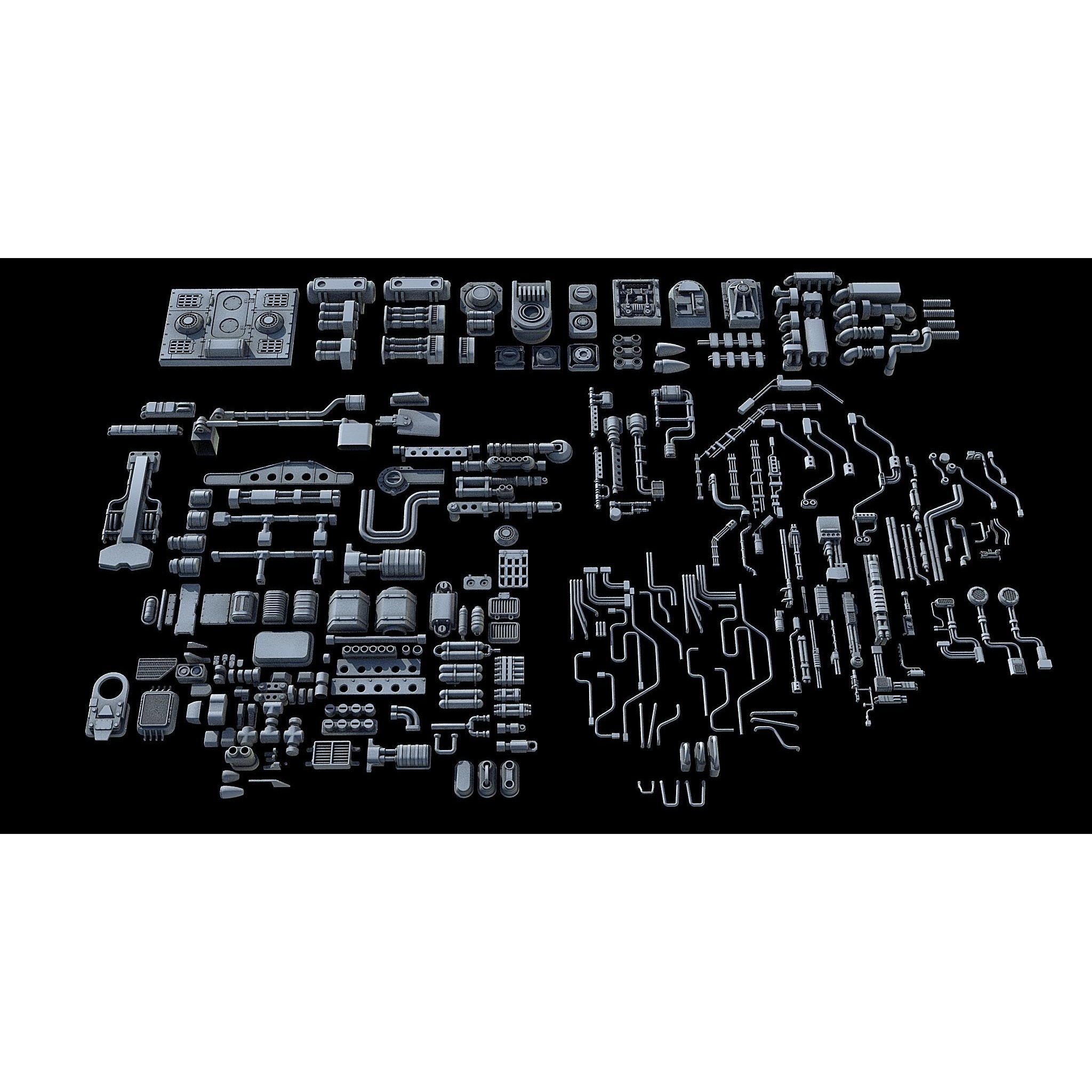 Sci-Fi KitBash and Props Pack - Game-Ready 3D Model - View 4