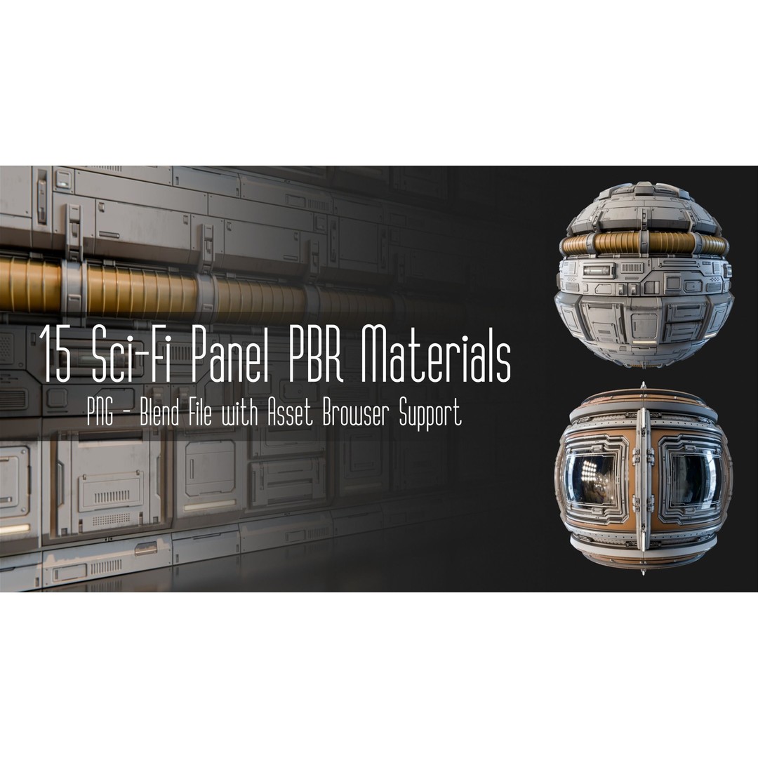 Sci-Fi Panel 3D Model – PBR Textures for Interior Scenes, Blender - View 3