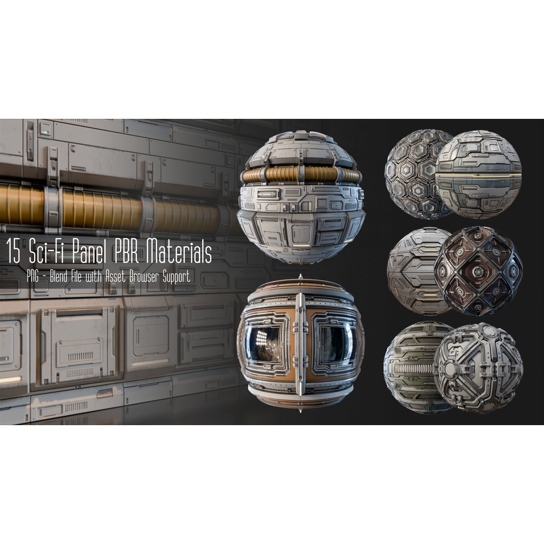 Sci-Fi Panel 3D Model – PBR Textures for Interior Scenes, Blender - View 4