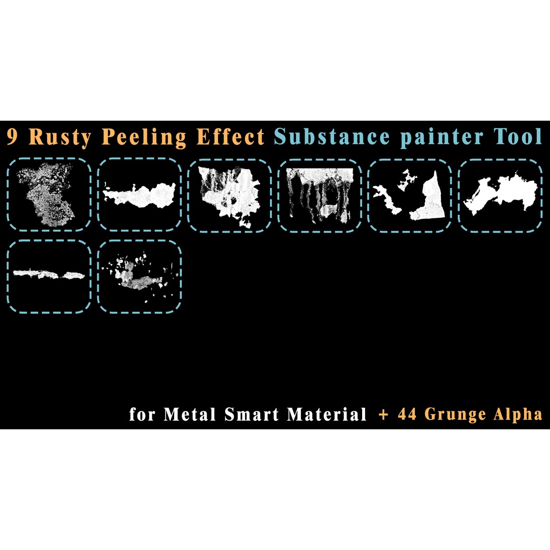 Rusty Peeling Effect Tool 3D Model – PBR Textures for Substance Painter